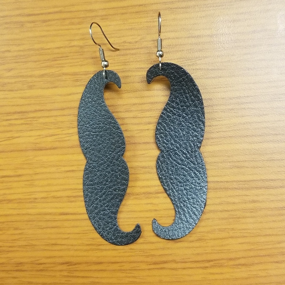 Hand crafted Mustache earrings! - Picture 2 of 4